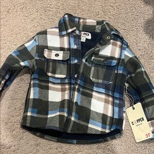 Copper Kids Plaid Jacket - Blue and White